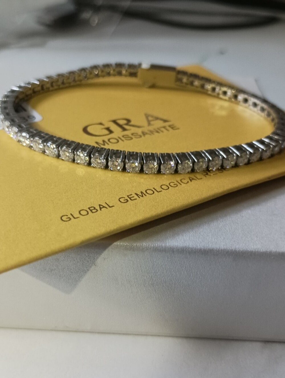 New Moissanite Diamond Tennis Bracelet 3mm 7 inch   Brilliant Round Cut GRA